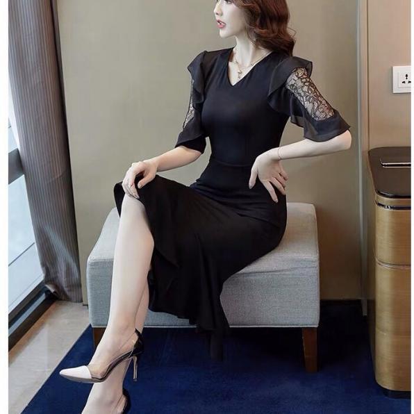 ĐẦM ĐEN TAY REN ĐUÔI CÁ