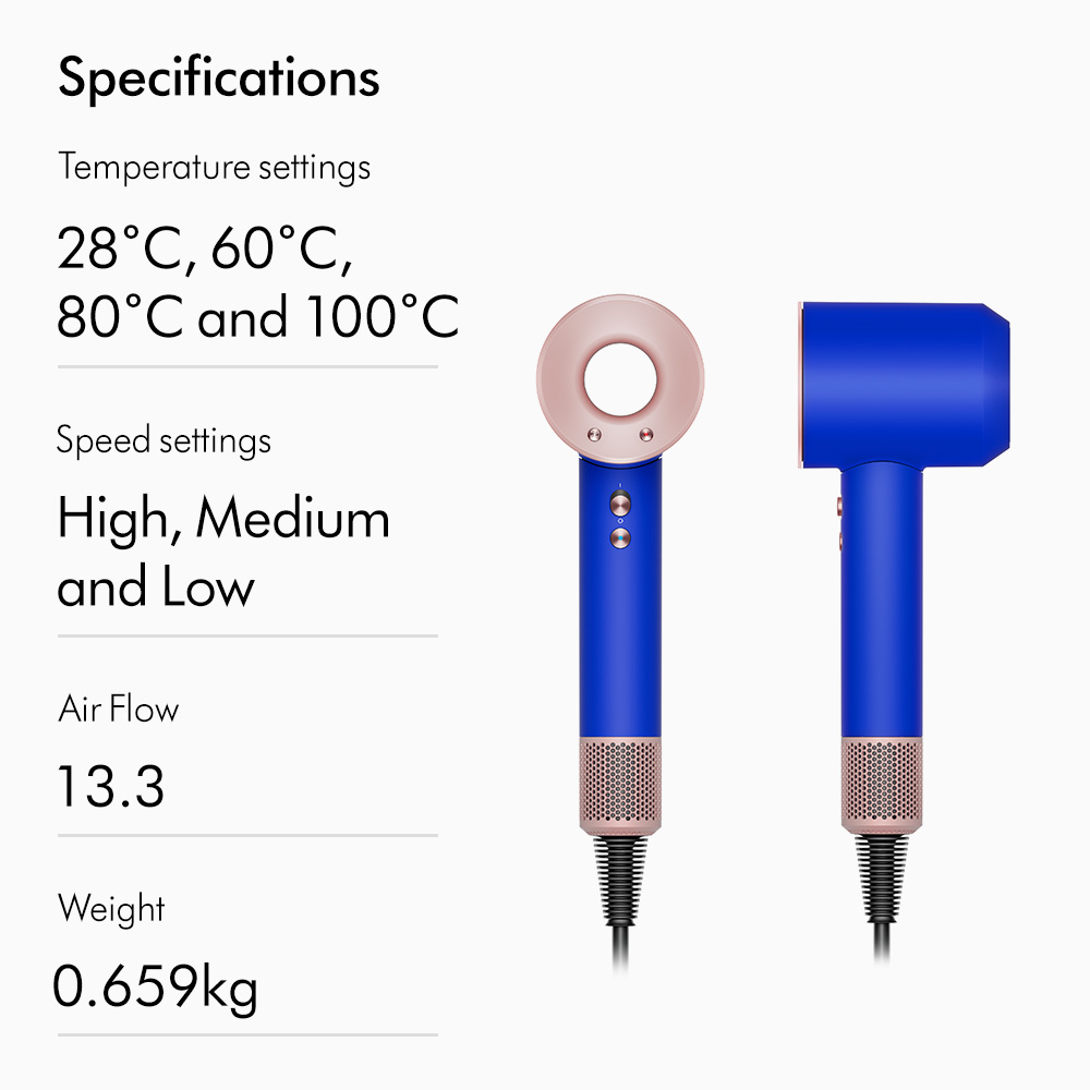 Máy sấy tóc Dyson Supersonic™ HD15 (Blue/Blush) với đầu Flyaway Smoother