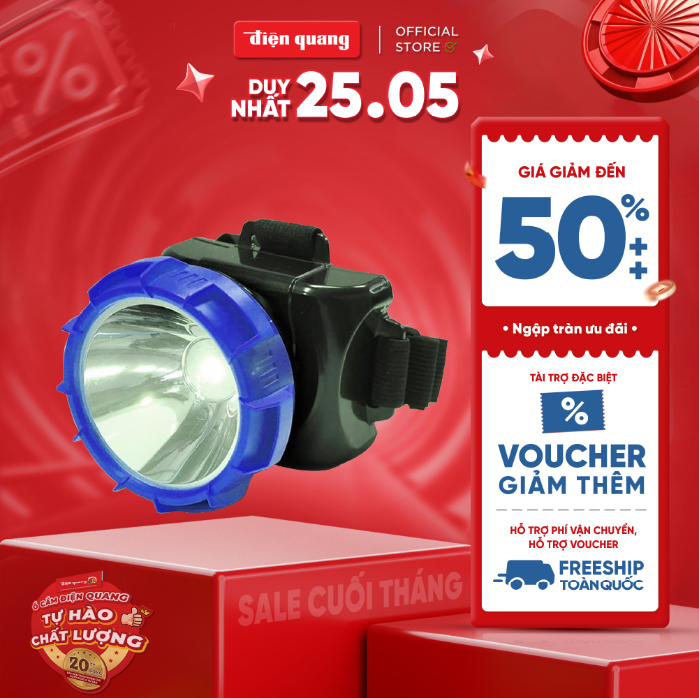 Đèn Pin Đội Đầu Điện Quang ĐQ PFL12 R BLB (Đen - xanh dương)
