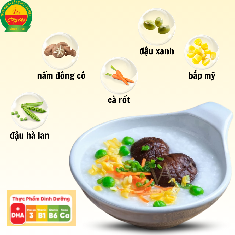 Cháo Tươi Cây Thị - Rau củ thập cẩm (Mở gói ăn ngay) 260g