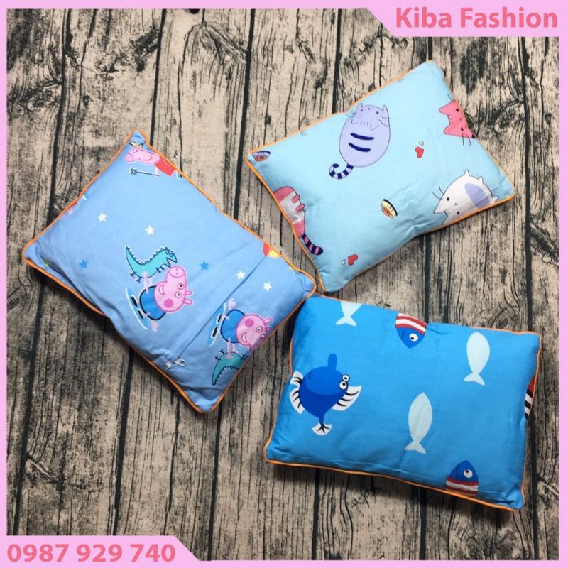 Gối Vỏ Đỗ / Gối Bông Cho Bé Sơ Sinh Vải Thô Lụa Hàn 23X32Cm