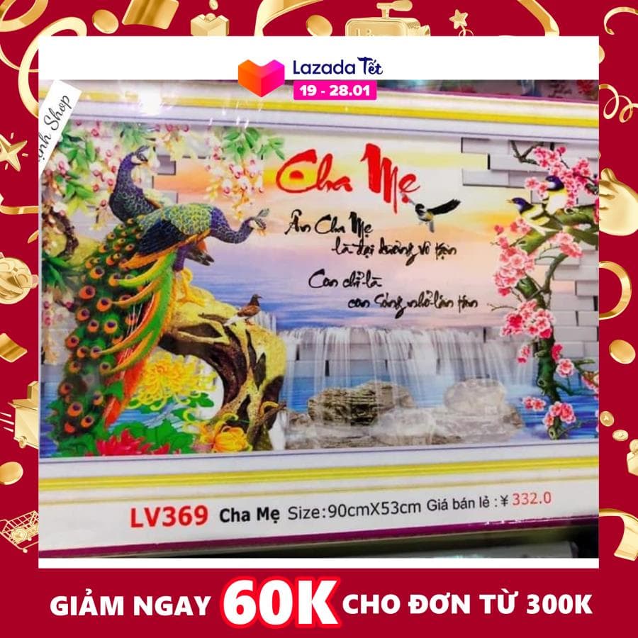 Tranh đính đá đôi công Cha Mẹ LV369 KT:90x53cm tranh Cha Mẹ luôn thể hiện sự gần gũi thân thương.Nó vừa là sự nhẹ nhàng.ấm áp như tình thương của cha mẹ.vừa cồn cào.da diết như tấm lòng của người con