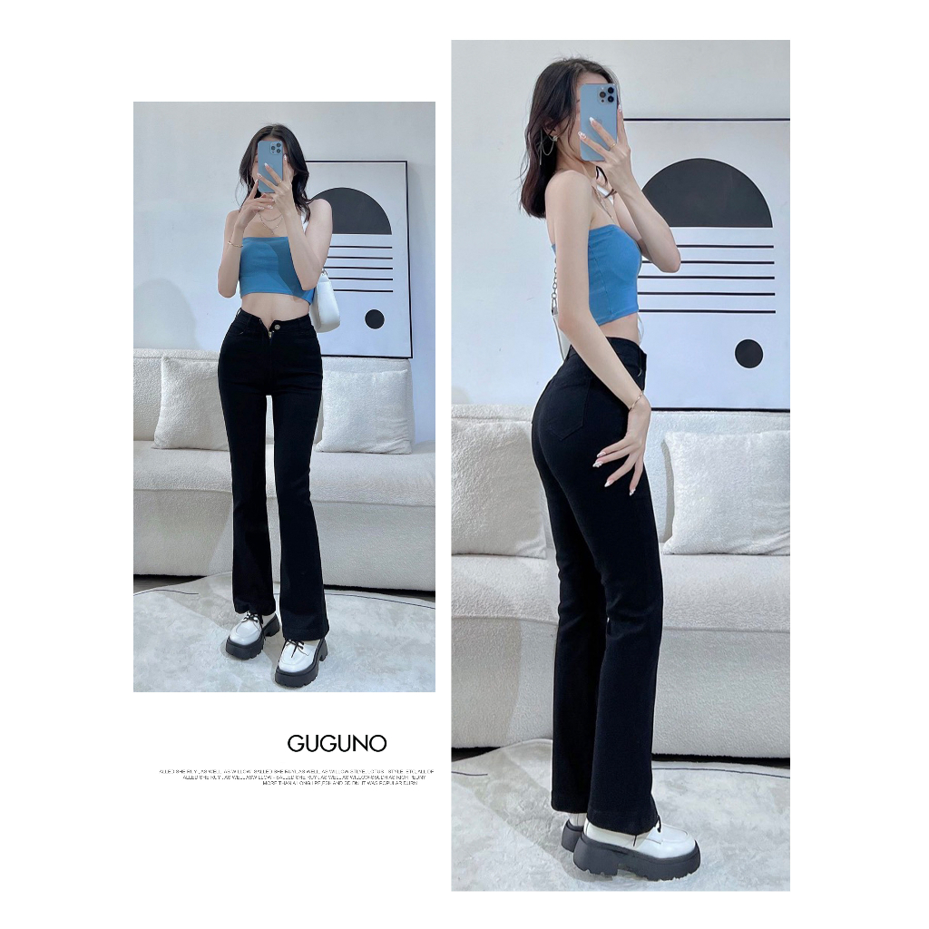 Quần jeans nữ ôm ống loe GUGUNO