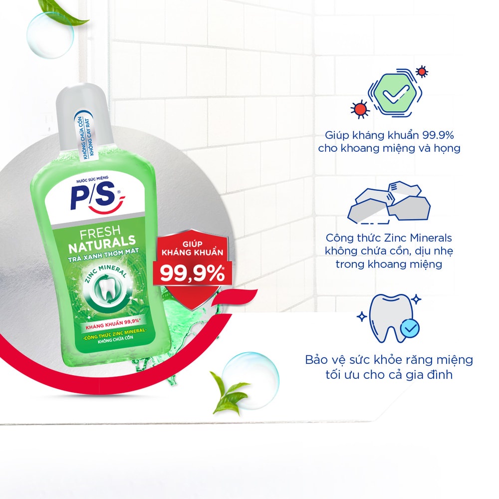 Nước Súc Miệng P/S Fresh Naturals chai 300ml