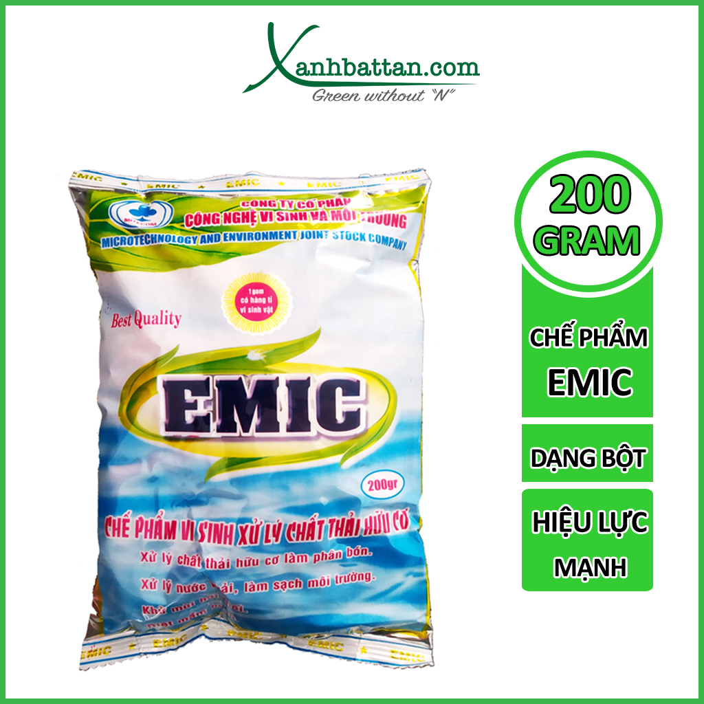 Chế Phẩm Sinh Học Emic Ủ Phân Bón, Ủ Rác Thải, Ủ Phân Cá Gói 200 Gram