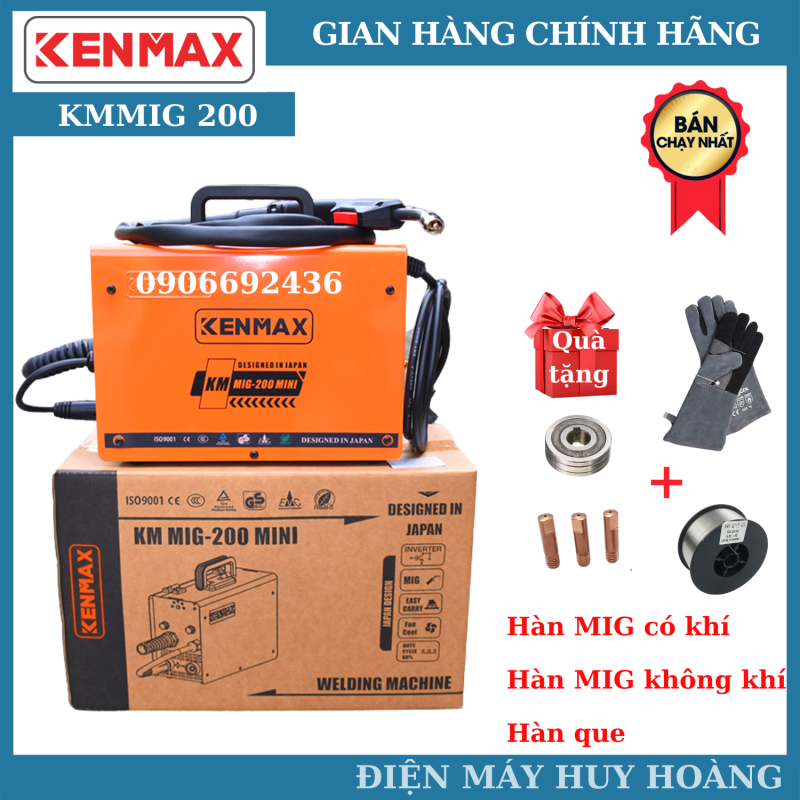 [HCM]Máy hàn MIG mini 200 Kenmax đa chức năng - Tặng cuộn dây hàn mig 1kg