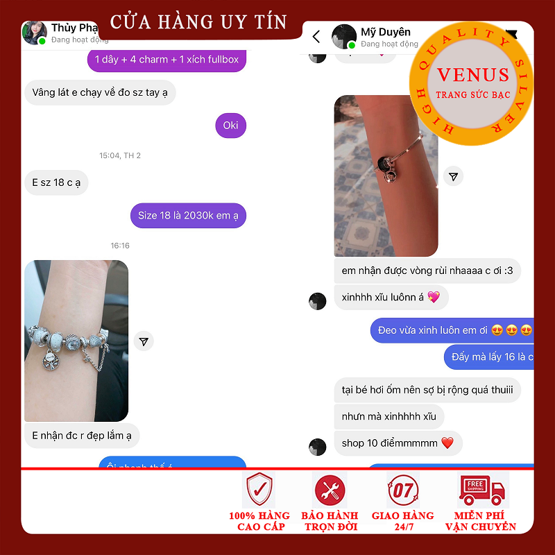 Chạm bạc cao cấp-Treo cỏ 4 lá xanh lá