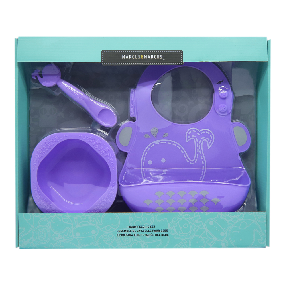 Bộ đồ dùng ăn dặm silicon Baby Marcus & Marcus, cho bé từ 6 tháng - Willo