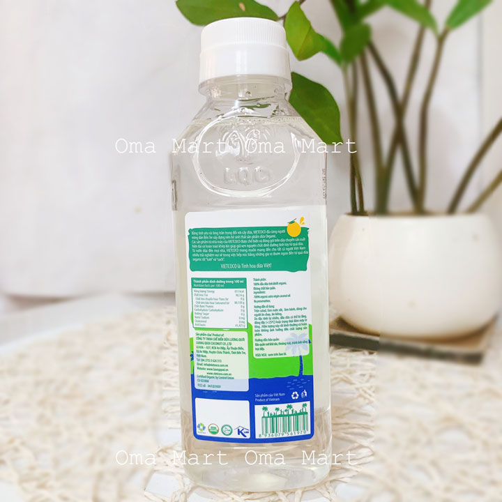 Dầu dừa tinh khiết hữu cơ Vietcoco 250ml