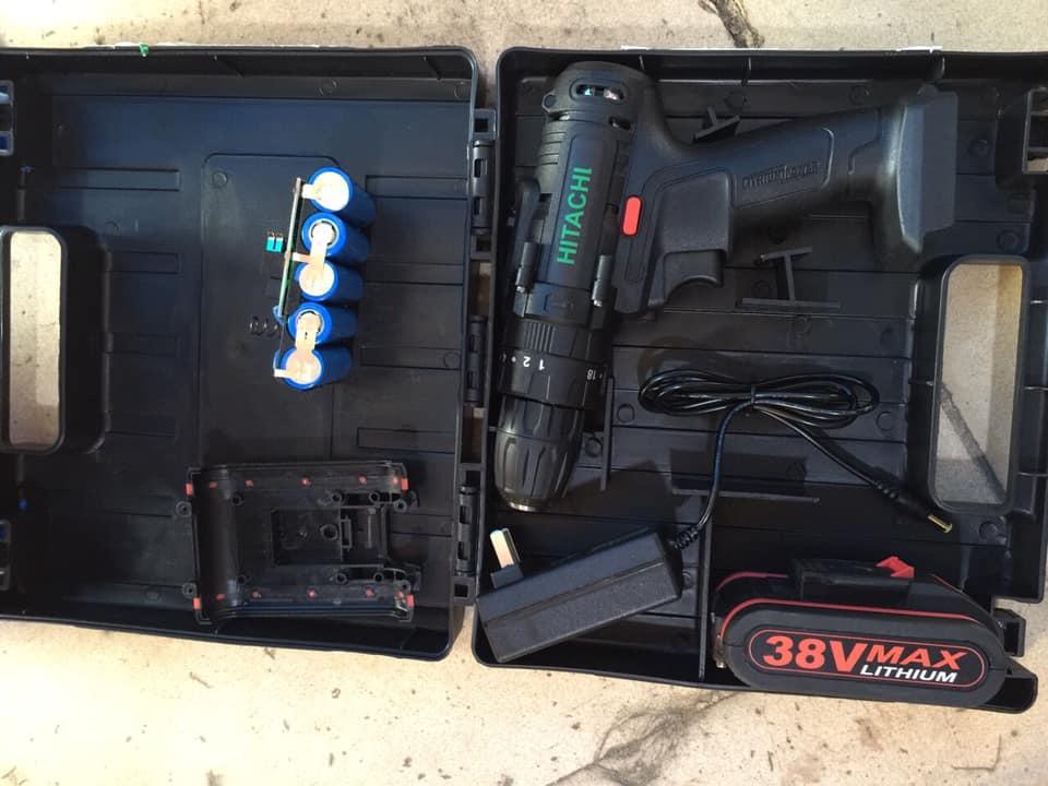 Máy Khoan Pin HITACHI 38V + 2PIN 38V (Có chức năng khoan búa) New 2019