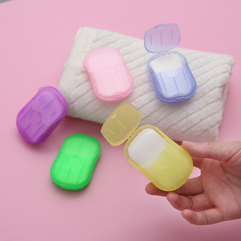 Travel paper soap using a compact
