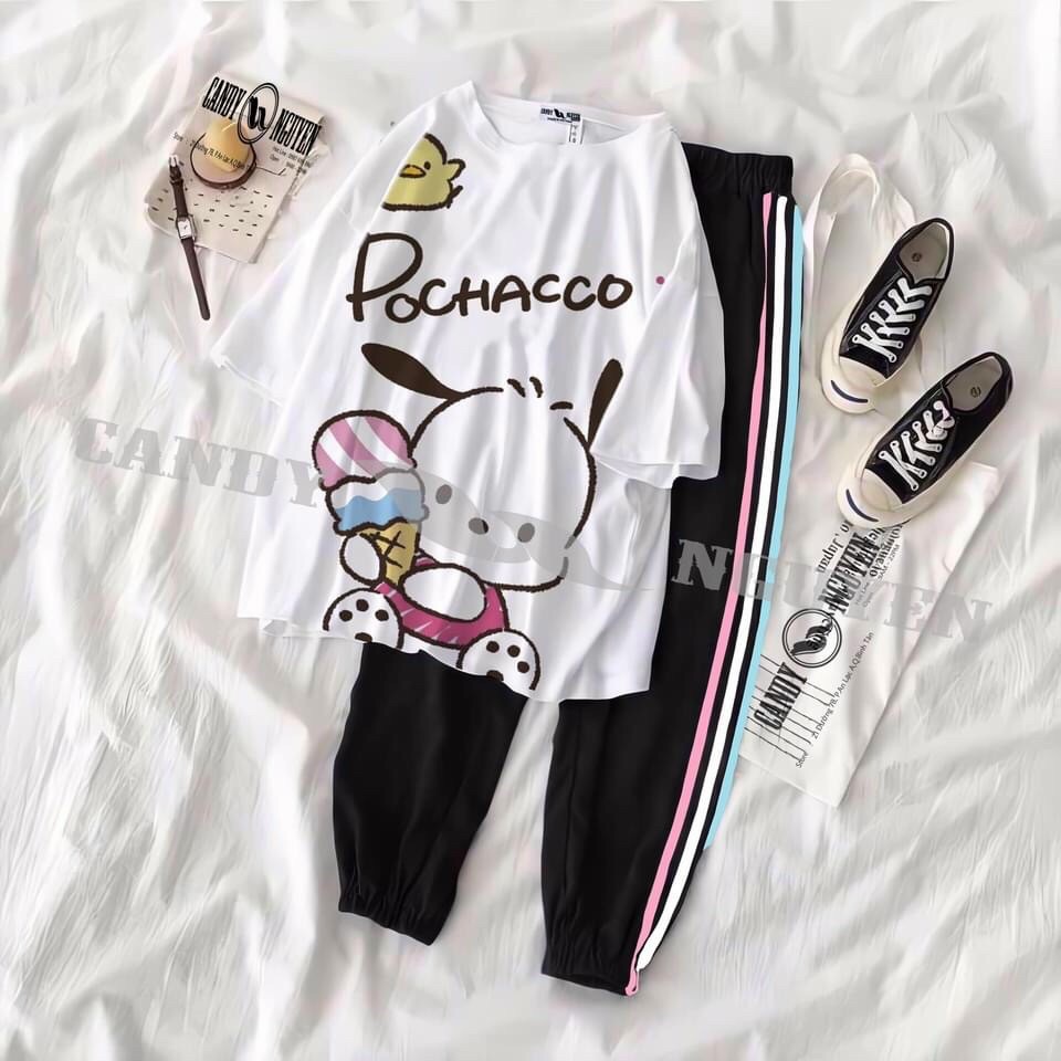 Set áo thun + quần jogger hoạt hình