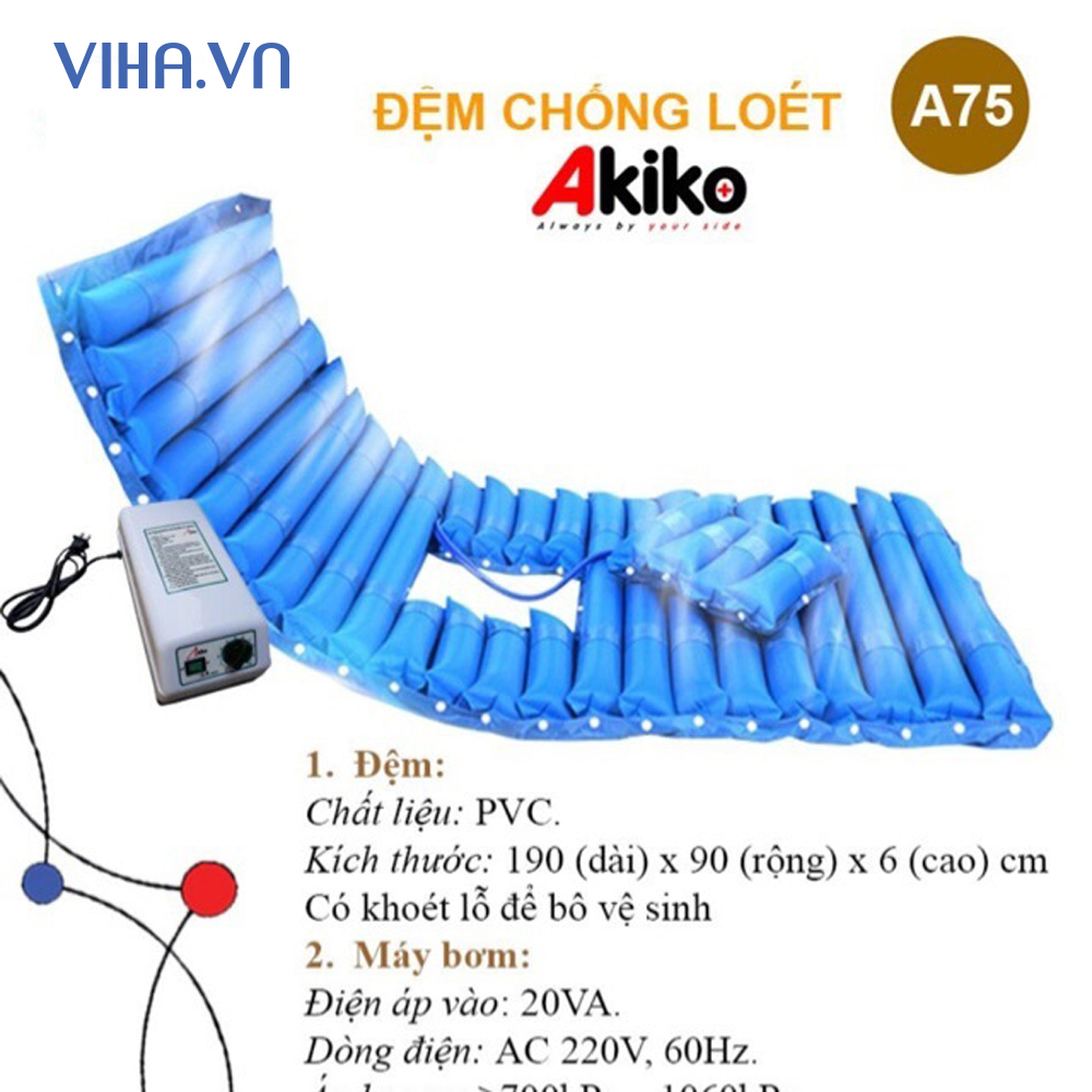 Đệm chống loét khoét lỗ Akiko A75 dùng cho giường Akiko
