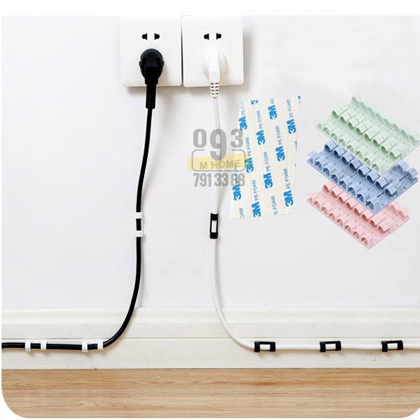 Combo 10 Kẹp Giữ Dây Điện Gọn GàngMóc Dán Cố Định Dây Điện Loại Lớn