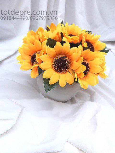 Chậu hoa hướng dươn - Hoa Giả Cao Cấp