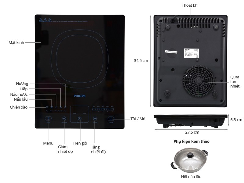 Bếp điện từ Philips HD4911 - Hàng chính hãng