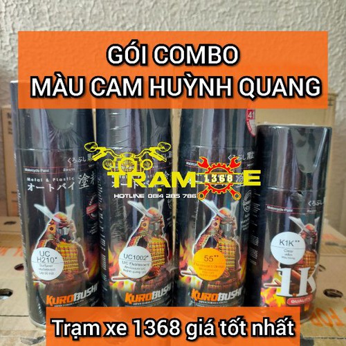 SƠN SAMURAI GÓI COMBO SƠN MÂM MÀU CAM HUỲNH QUANG GỒM 4 CHAI