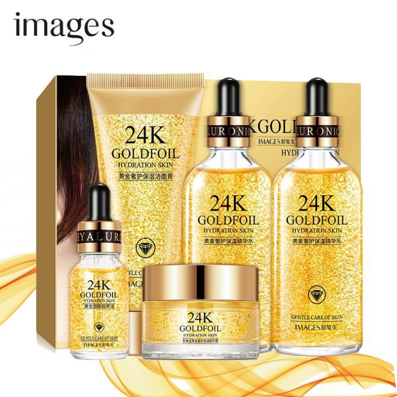 Bộ chăm sóc da dưỡng tái sinh da IMAGES tinh chất vàng 24K dưỡng trắng và ẩm da bộ dưỡng da GM-BMP24K
