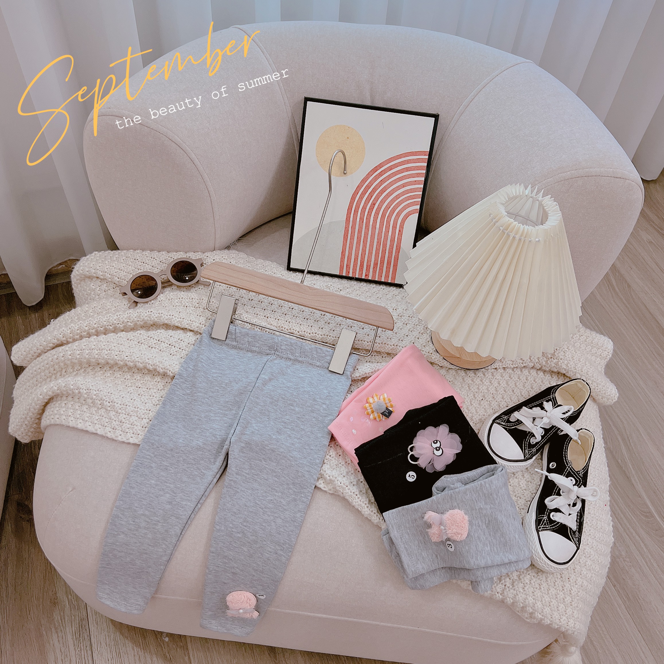 Combo 3 quần legging dài bé gái  8-32kg