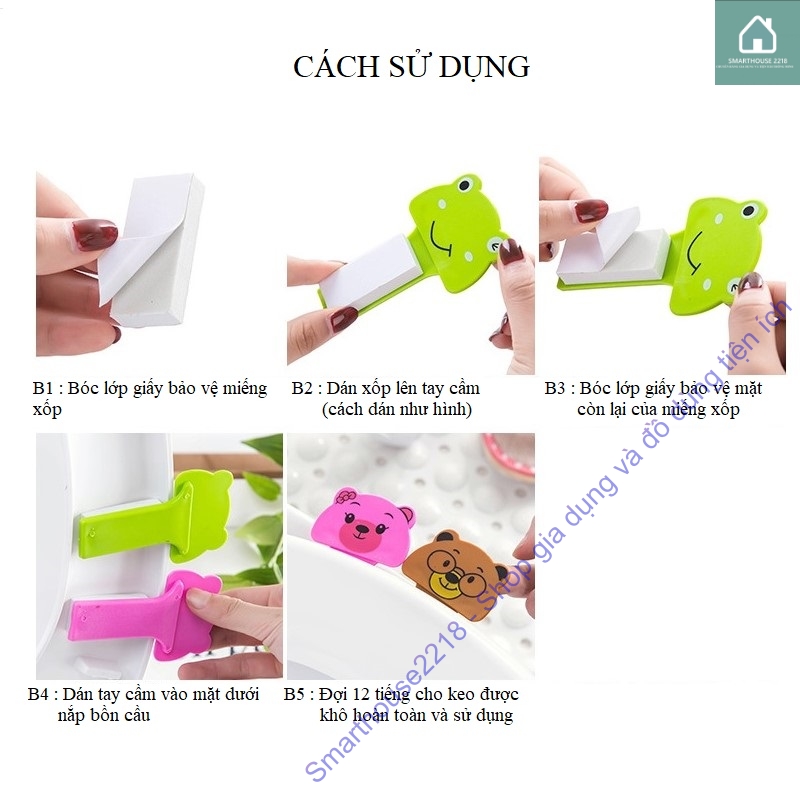 Tay cầm hỗ trợ đóng mở nắp bồn cầu