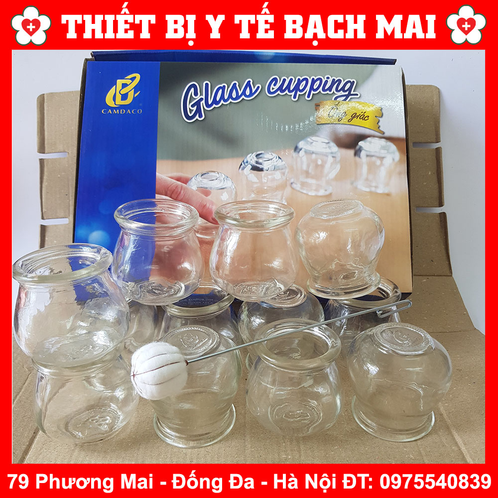 Bộ 12 Ống Giác Hơi Thủy Tinh Kèm Cây Châm Lửa