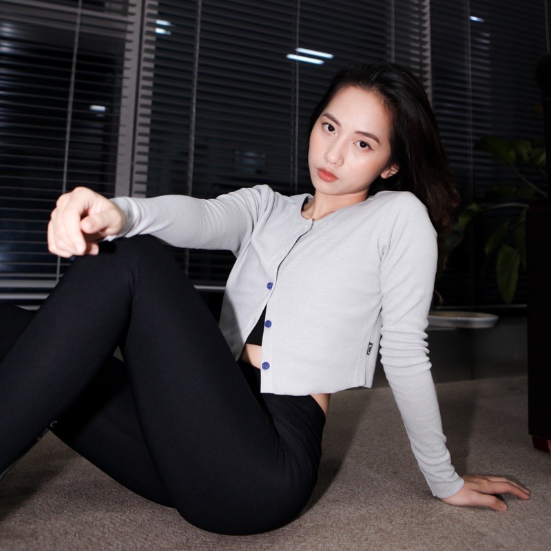 ÁO CARDIGAN XÁM CÚC XANH