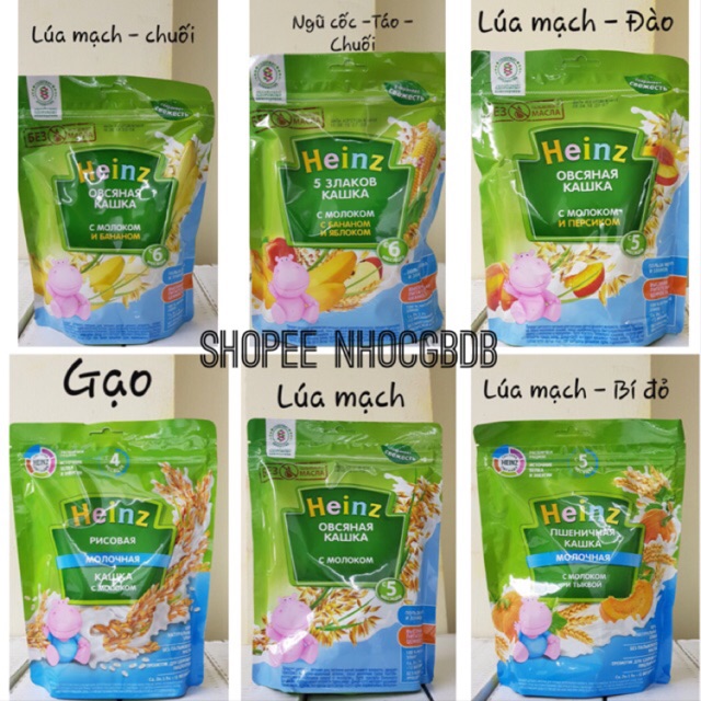 [2022] Bột ăn dặm Heinz Nga (túi zip 200gr) - Kiều mạch mận 4m+
