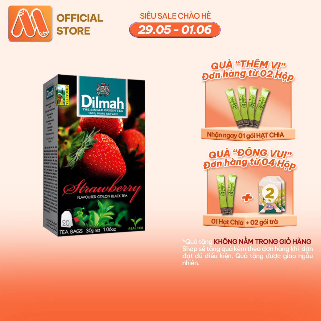 Trà Dilmah Vị Dâu - Strawberry 30g