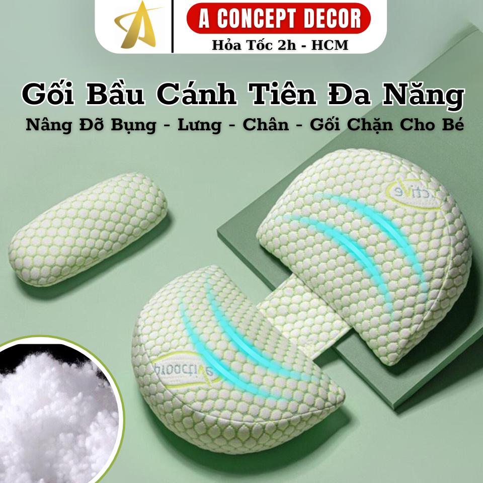 Gối bầu cánh tiên Ánh Sao ( tặng kèm gối phụ)