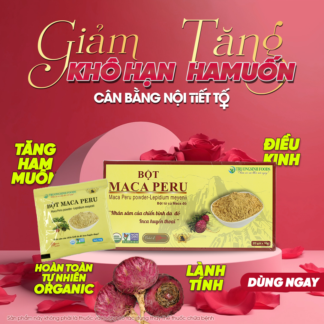 BỘT SÂM MACA PERU ĐỎ - Maca for women - Hộp 200g, 450g