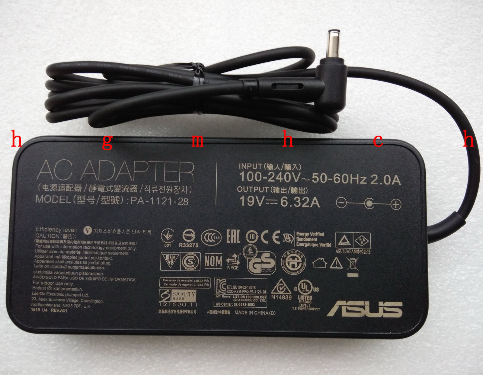 Sạc laptop asus gaming 19v 6.32a gl551 gl551jm hàng zin cao cấp