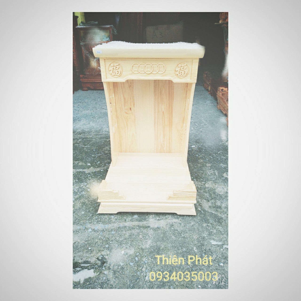 BÀN THỜ ÔNG ĐỊA 40X60 GỔ PƠ MU