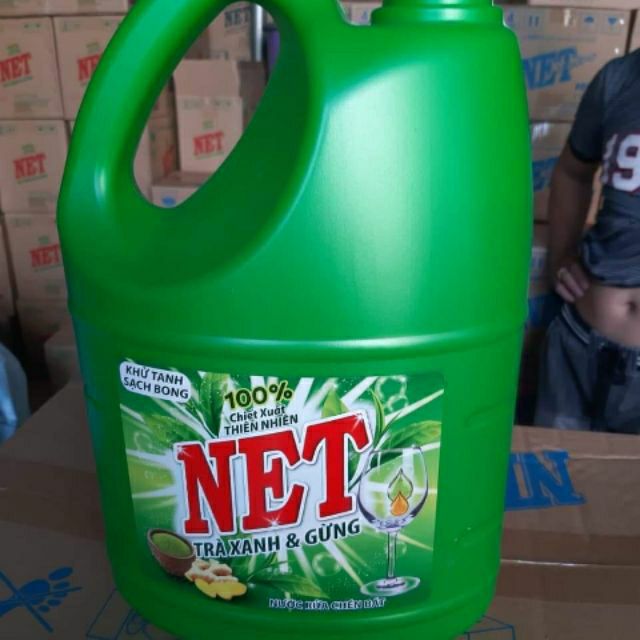 Nước Rửa chén NET Trà xanh & Gừng 4kg