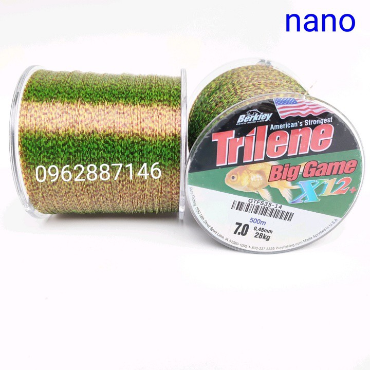 Cước câu cá cước mỹ triline 3D tàng hình 500m nano