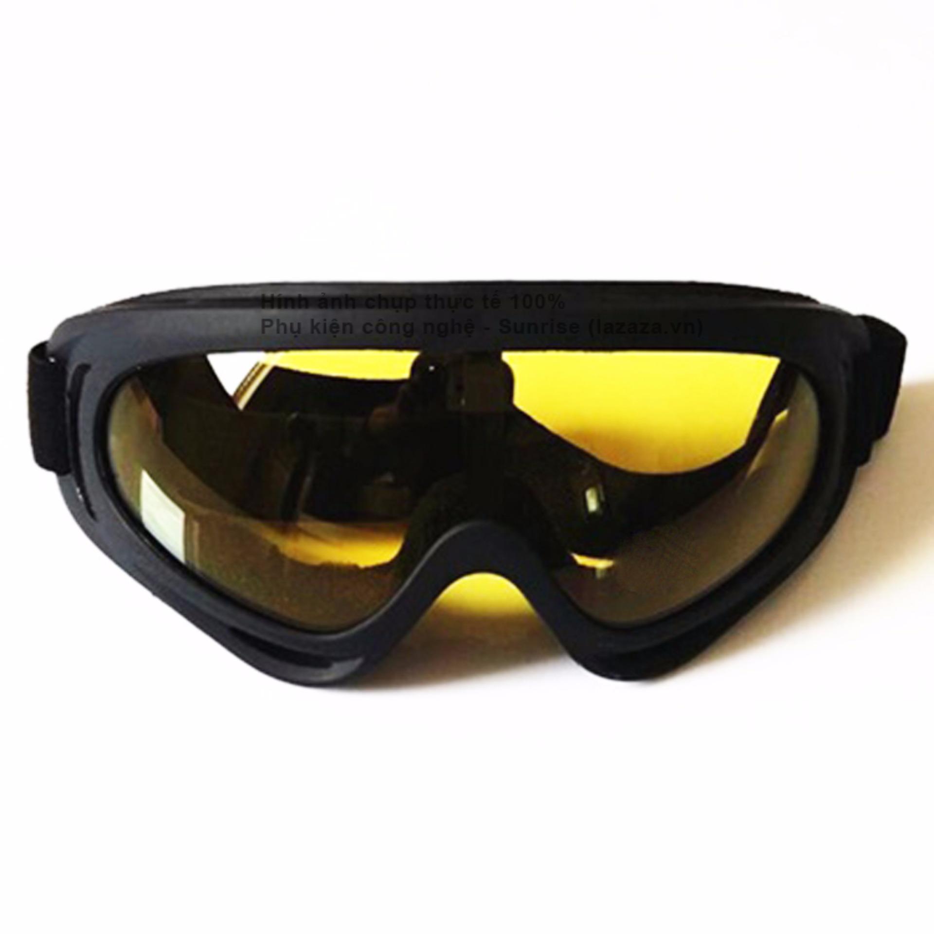 Mắt kính đi phượt chống bụi, chống tia UV (Tráng UV Vàng Trong)