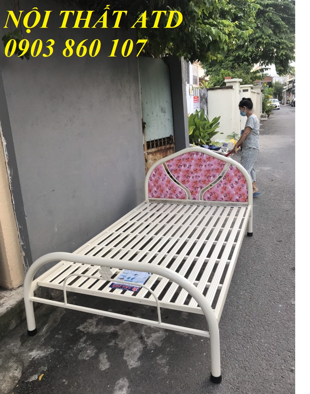 [HCM]Giường sắt giá rẻ đủ kích thước- giường sắt lắp ráp dễ dàng y hình HCM