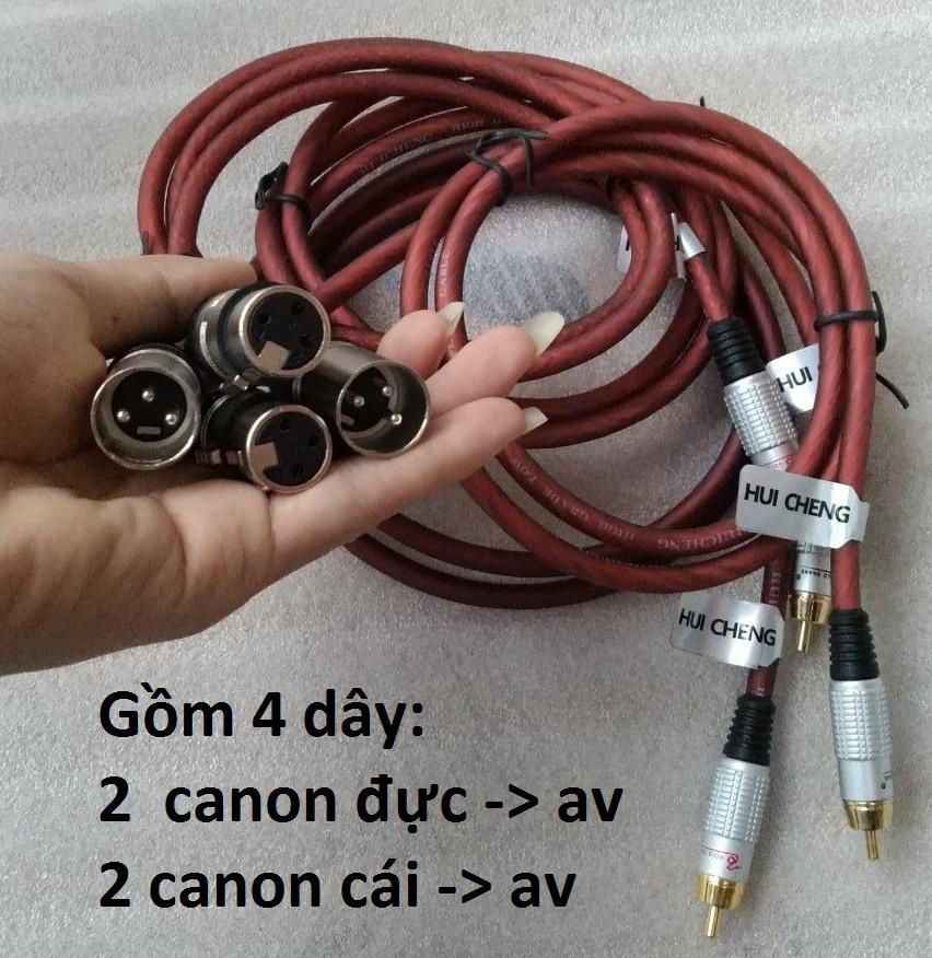 COMBO 2 DÂY CANON ĐỰC và 2 CANON CÁI RA AV  - LOẠI 0.8M