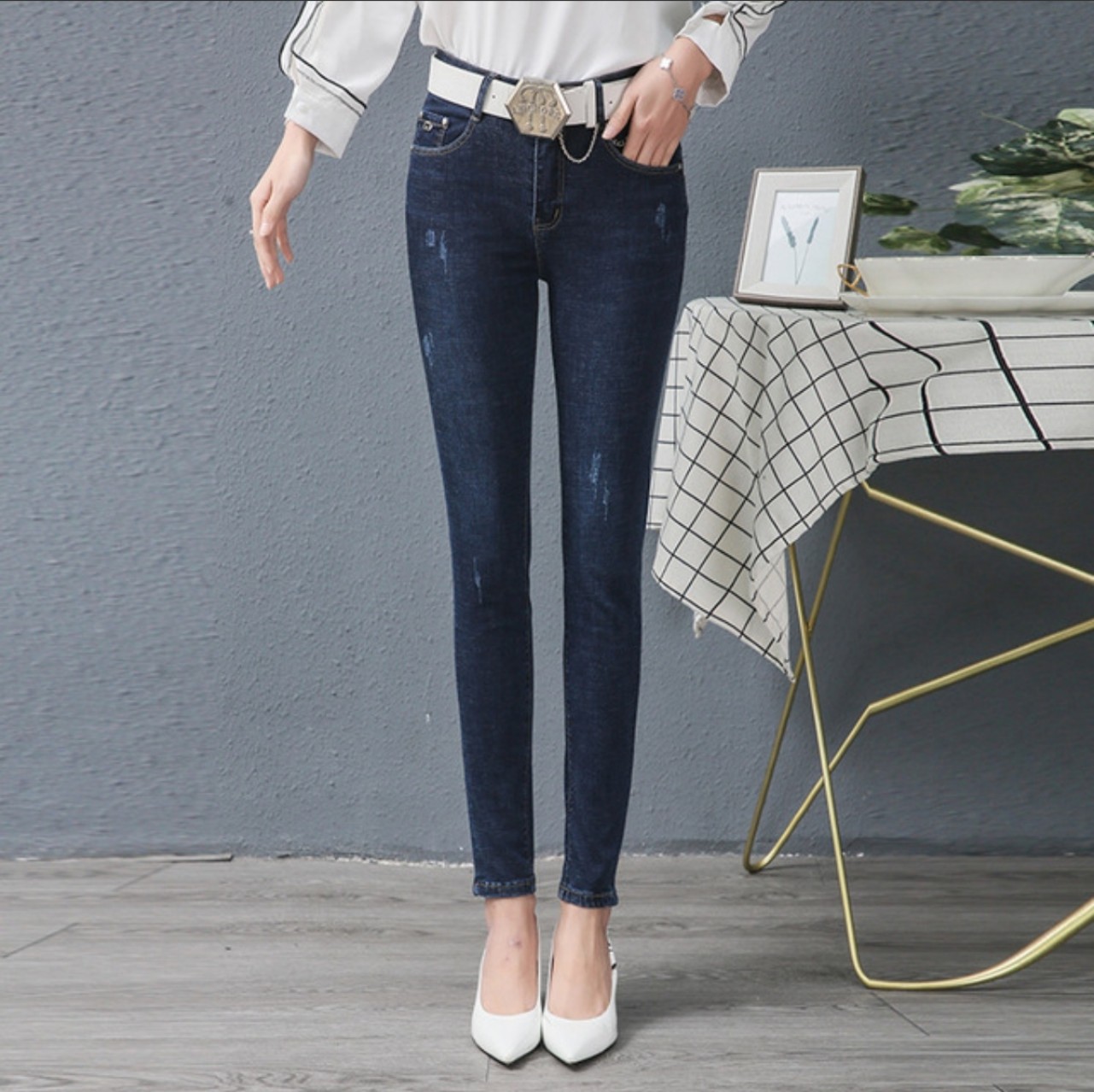 [HCM]Quần Jean Nữ Cào Co Giãn Lưng Cao