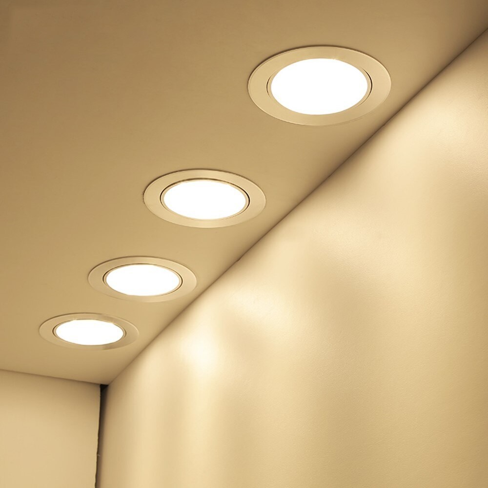 Combo 10 Đèn Led Âm Trần 9W viền vàng, đế đúc