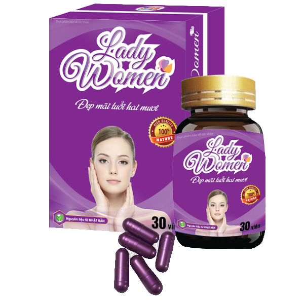 Lady Women, hỗ trợ giúp ngăn ngừa lão hóa da, giảm nám da, sạm da