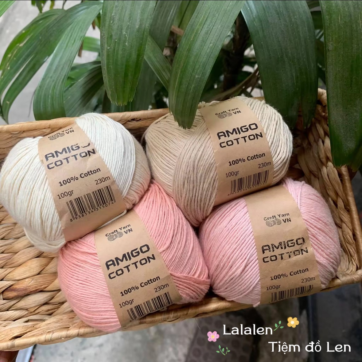 Sợi Amigo 100% Cotton - Cuộn 100gr