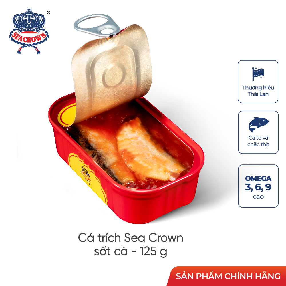 Combo 5 lon Cá Trích Sea Crown sốt cà 125g