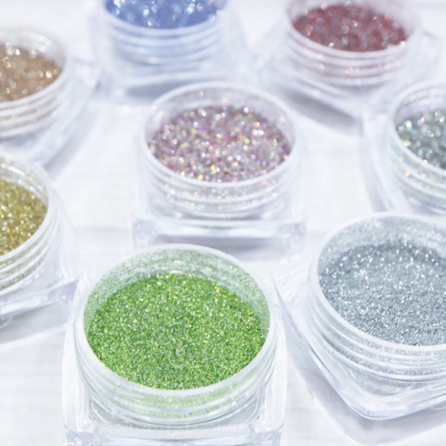 Set 8 nhũ rắc Flash kim cương siêu sáng Nail
