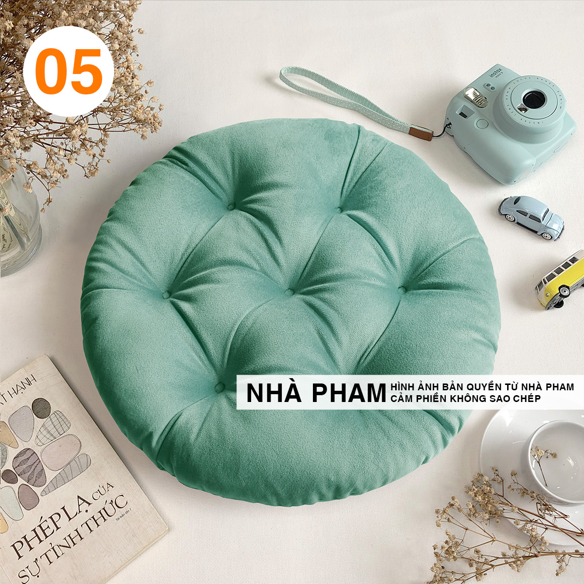 Đệm Tròn Ngồi Bệt Vải NHUNG (No1-20) (40,45,50cm)