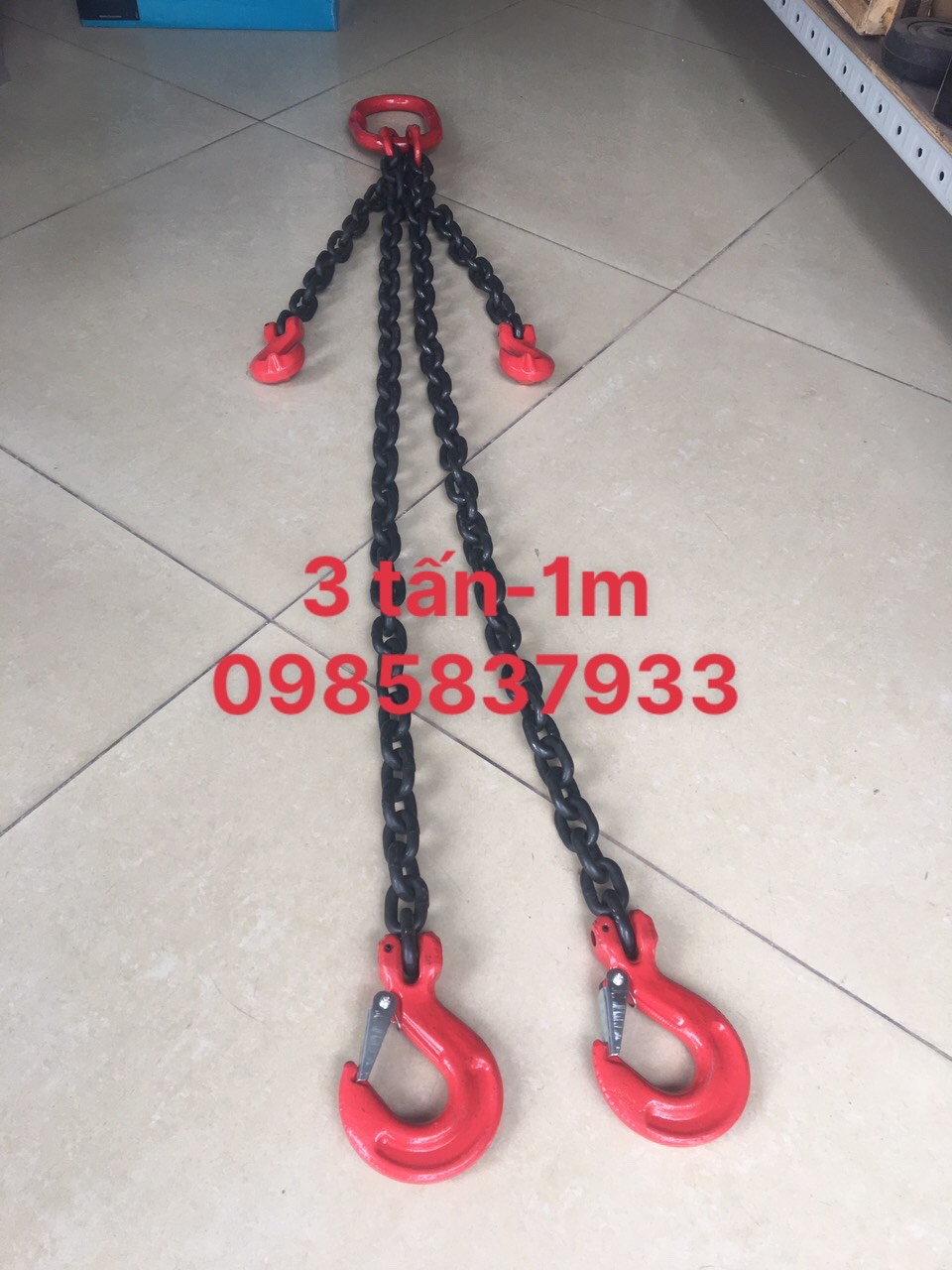 Dây xích cẩu 2 sợi 2 tấn 1.2 m móc thu ngắn xích