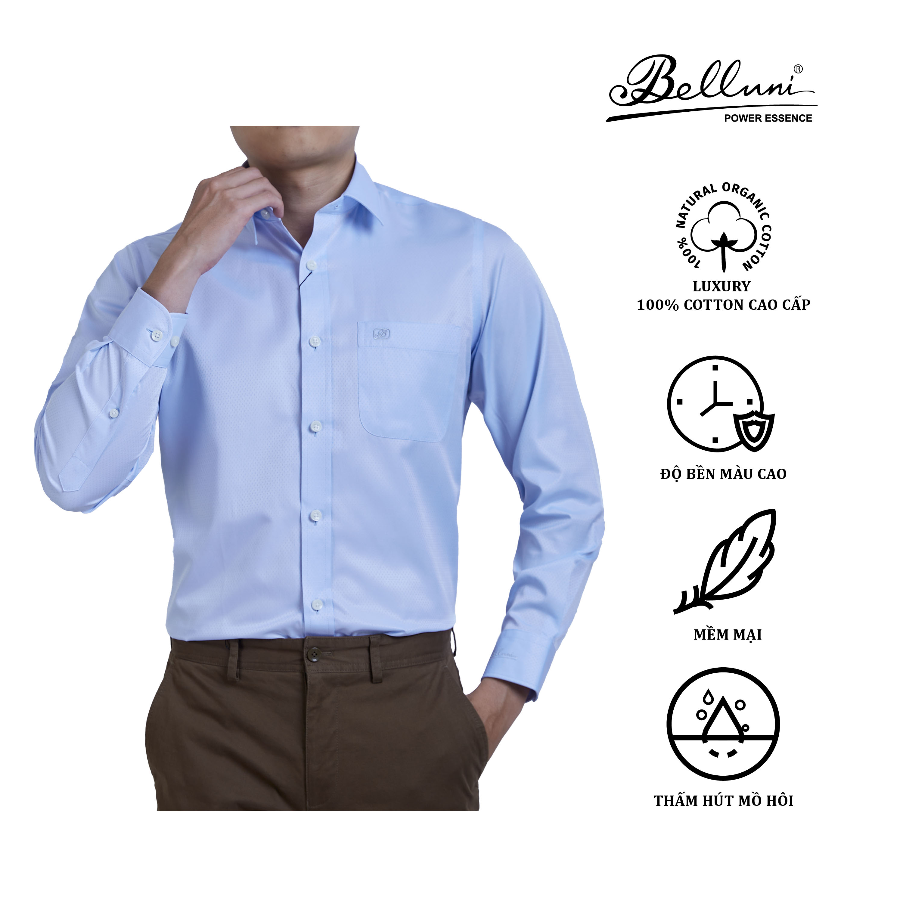 Áo sơ mi nam dài tay cao cấp belluni luxury - adl.pcmj.be.2.b4