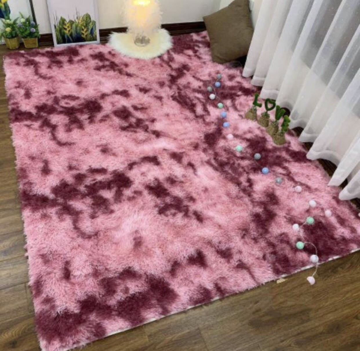 thảm lông  loang nhập khẩu (1m6x2m)