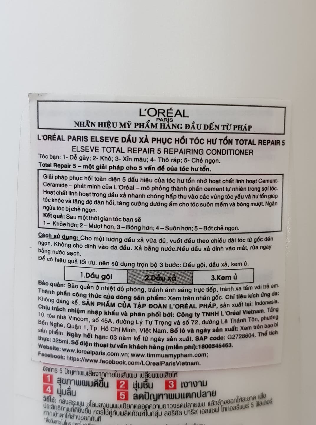 Dầu Gội - Xả - Ủ Phục Hồi Tóc LOreal Total Repair