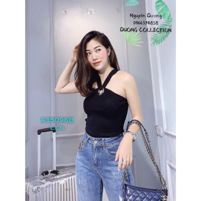 Áo thun cổ yếm khuy tròn cao cấp