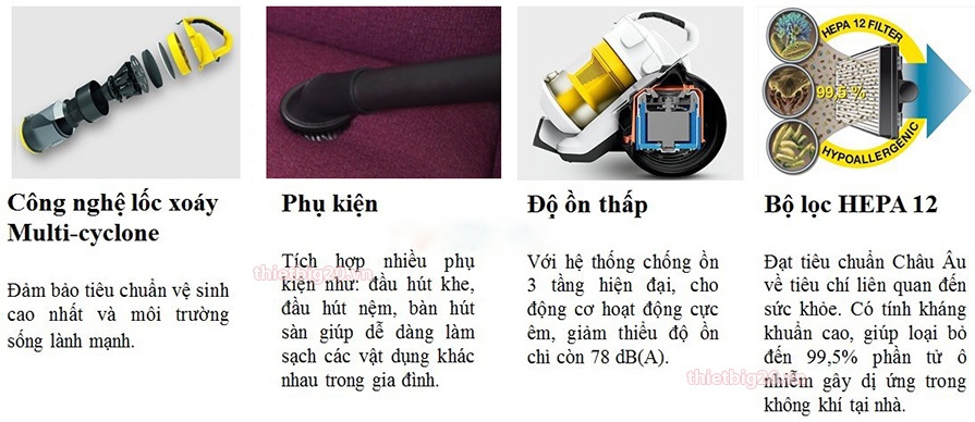 Máy hút bụi gia đình Karcher VC3 Plus KAP (Không túi lọc)